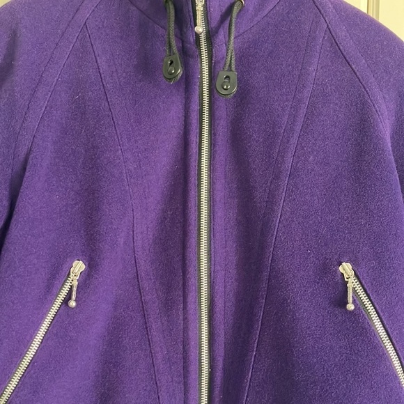 Vintage Saxton Hall Purple Wool Blend Zip Up Bomber Jacket Size Small - Picture 5 of 6